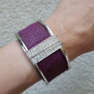 Ann Taylor bracelet-silver&purple bangle cuff